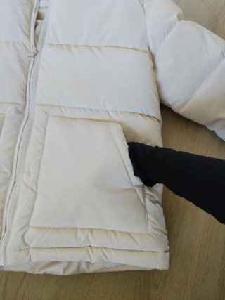 Abrigo acolchado beige
