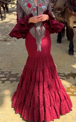 Vestido Flamenca Canastero Morado Talla Única