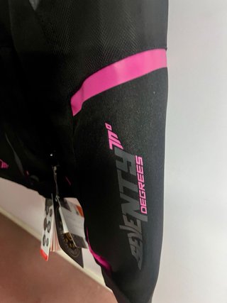 Chaqueta Moto Deportiva Mujer Negra y Rosa
