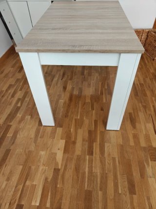 Mesa extensible madera y blanca