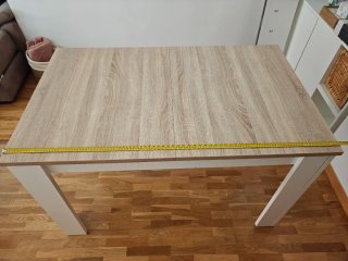 Mesa extensible madera y blanca