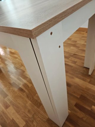 Mesa extensible madera y blanca