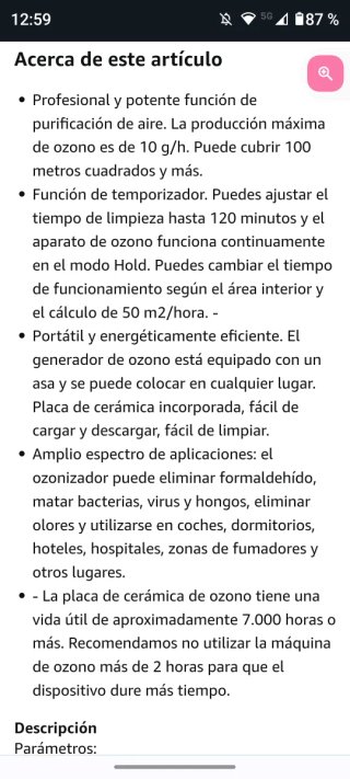Generador de ozono / Ozonizador