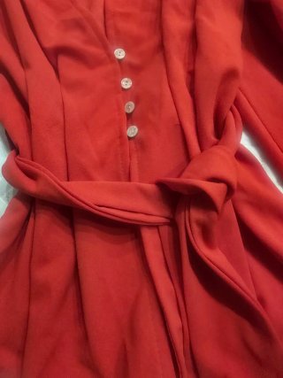 Conjunto rojo blusa y pantalón ancho