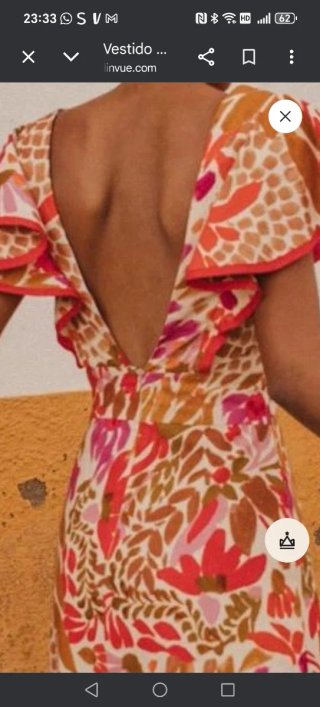 Vestido MIDI floral naranja y rosa