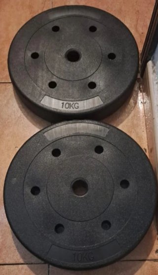 2 Discos Pesas 10kg Decathlon barras 28mm