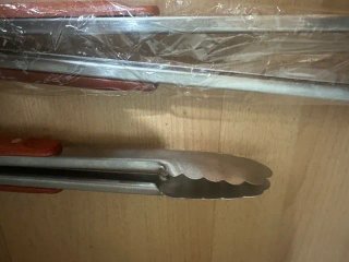 Juego 2 Pinzas Cocina Acero Inox y Madera