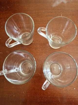 Set 4 Tazze Vetro Trasparente
