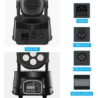 Cabeza Móvil LED Discoteca 7x8W LED RGBW DMX 512