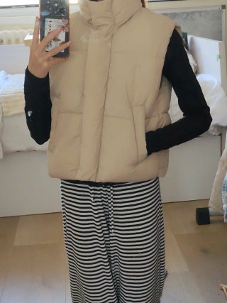 Chaleco acolchado beige adolescente