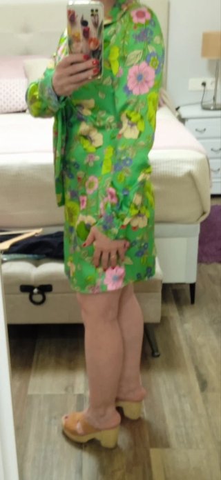 Vestido Zara verde estampado floral