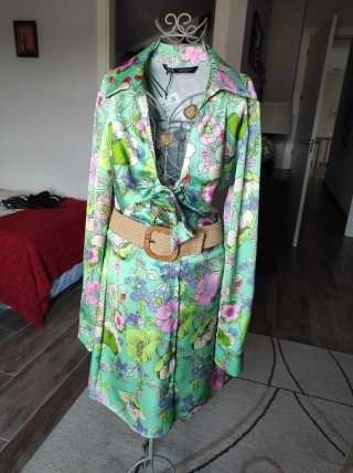 Vestido Zara verde estampado floral