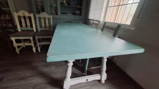 Mesa Castellana Pintada a mano 200x90 y 6 Sillas