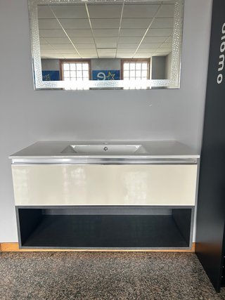 Mueble de baño moderno beige y gris nuevo madera