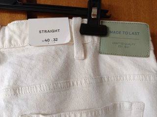 Pantalón C&A Recto Talla L/40/12 Blanco