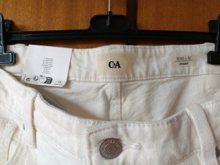 Pantalón C&A Recto Talla L/40/12 Blanco