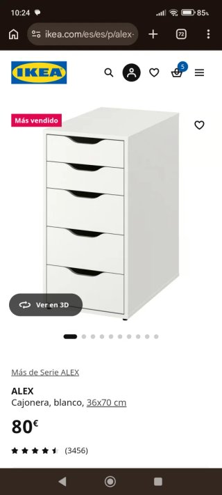 Cajonera ALEX Ikea Blanca