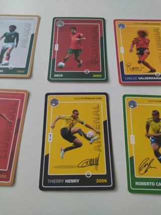 Fichas de fútbol: Hugo Sánchez, Deco, Valderrama
