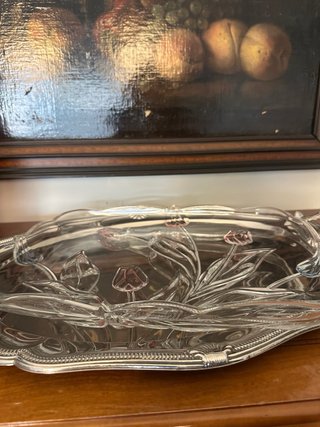 Bandeja Vintage Cristal Tulipanes