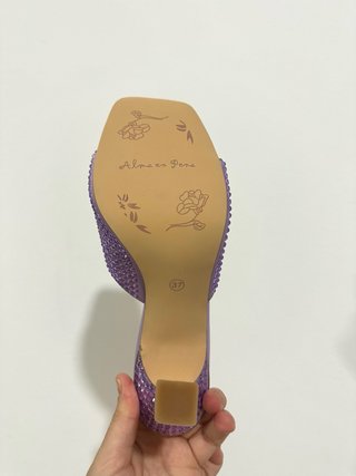 Tacones Alma en Pena Lila Pedrería Talla 37