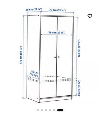 KLEPPSTAD ikea Armari amb 2 portes blanc