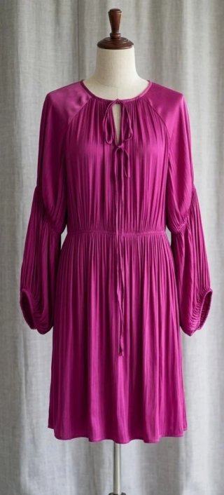 Vestido Sfera Plisado Satinado Morado
