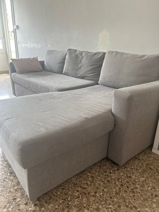 Sofá modular gris tela
