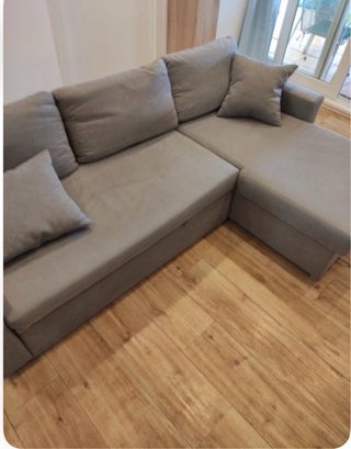 Sofá modular gris tela