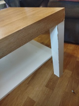 Mesa de centro madera y blanco