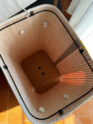 Cesto bambú plegable grande con tapa