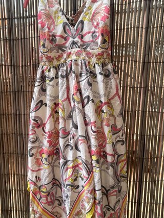 Vestido largo asimétrico estampado talla 36 H&M