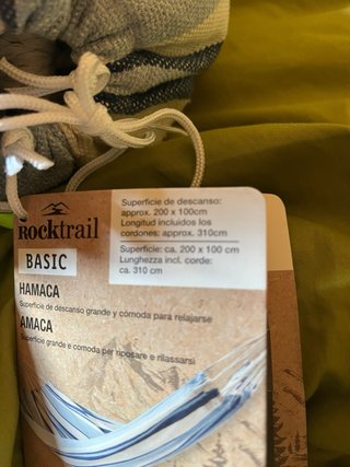 Hamaca Rocktrail nueva. Sin estrenar