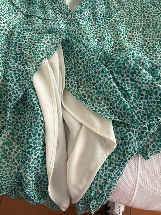 Vestido Zara floral verde talla XS
