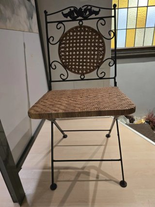 Silla auxiliar Mimbre y Forja