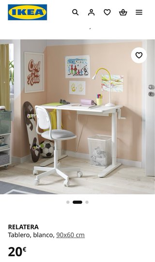 Tablero RELATERA IKEA Blanco 90x60 cm