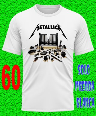 8 METALLICA CAMISETA ROCK HEAVY CONCIERTO TEXTALLA