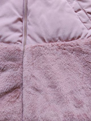 (Negociable) Abrigo rosa con pelo