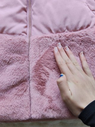 (Negociable) Abrigo rosa con pelo