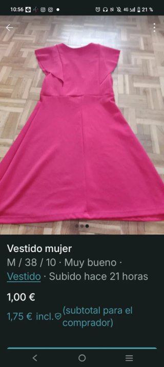 Vestido Mujer Rojo Talla M