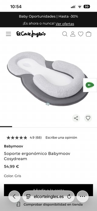 Cojín ergonómico sueño Cosydream Babymoov