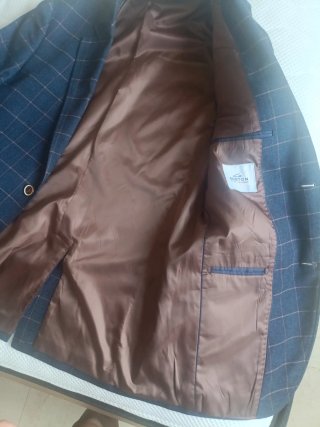 Chaqueta Boston Talla S Cuadros Azul