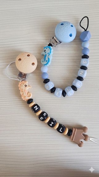 Catenella porta ciuccio personalizzata con nome