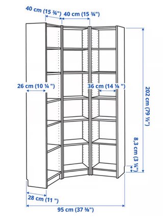 Conjunto 3 Librerías IKEA BILLY Blancas esquinero