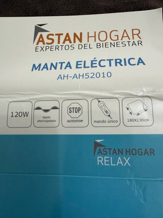 Manta eléctrica 130x180 3 niveles temperatura