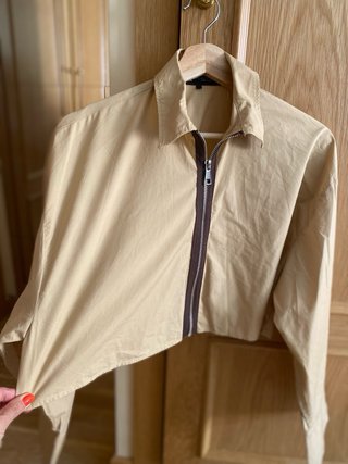 Chaqueta Zara Beige Cropped Talla S