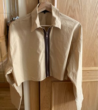 Chaqueta Zara Beige Cropped Talla S