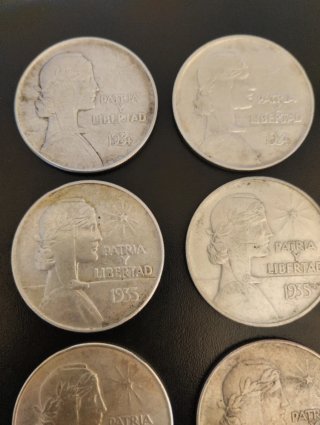 9 Monedas 1 Peso 1934 y 1935