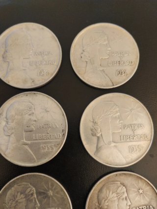 9 Monedas 1 Peso 1934 y 1935