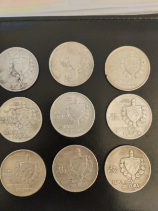 9 Monedas 1 Peso 1934 y 1935