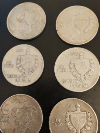 9 Monedas 1 Peso 1934 y 1935